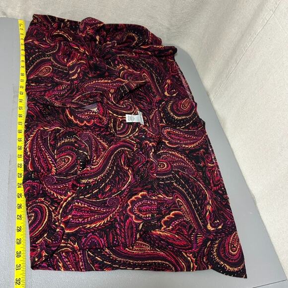 Catherines Womens Button Up Top Size 4X Paisley Modest Office Career Fall Artsy - Picture 6 of 9